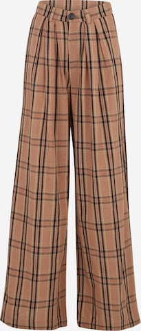Loosefit Pantalon à pince 'NMCORRINE' Noisy May Tall en marron : devant
