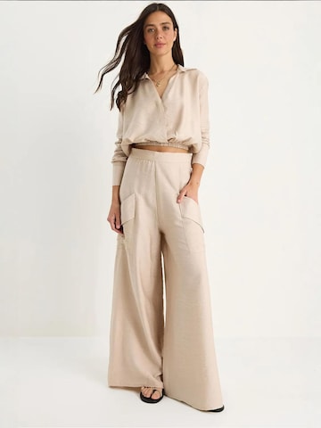 Bianco Lucci - Roupa de casa 'Zweiteiliges Set' em bege: frente