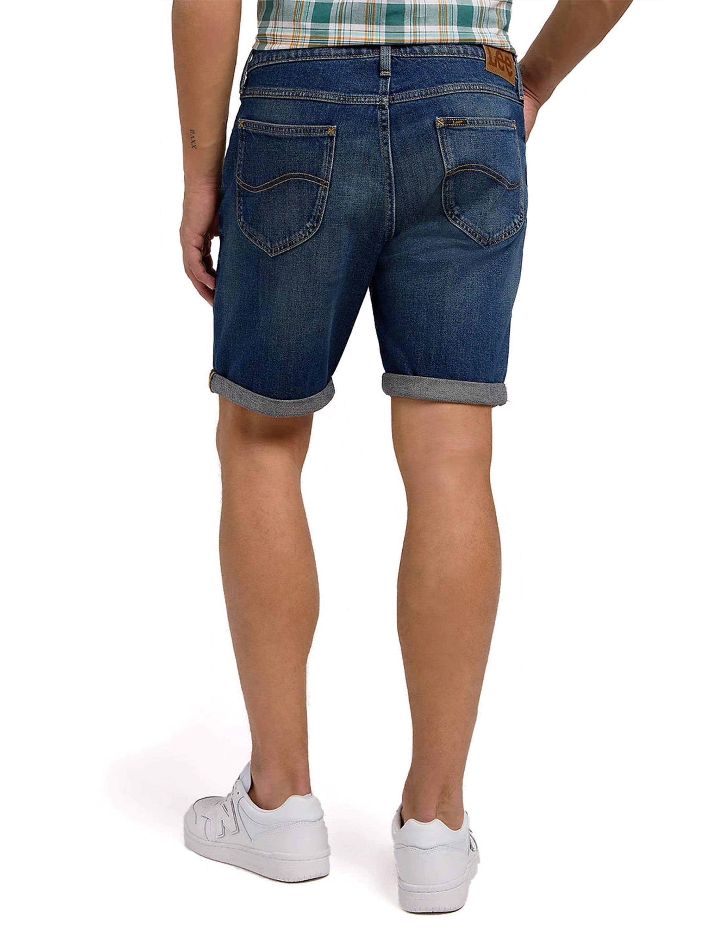 Lee Slimfit Jeans 'RIDER SHORTS' in Blauw