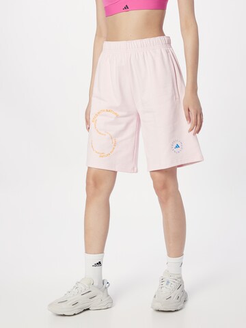 ADIDAS BY STELLA MCCARTNEY Lużny krój Spodnie sportowe w kolorze różowy: przód