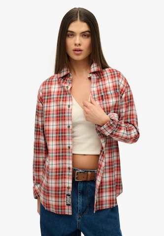 Superdry Regular fit Blouse in Wit: voorkant