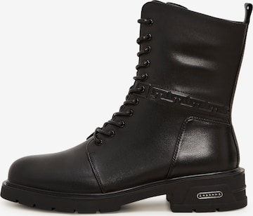 CESARE GASPARI Lace-Up Ankle Boots in Black: front