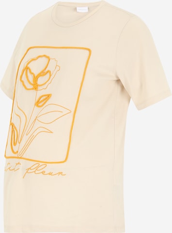 MAMALICIOUS T-shirt 'WINNY' i beige: framsida