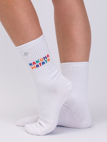 J.Clay Sokken in Wit: voorkant