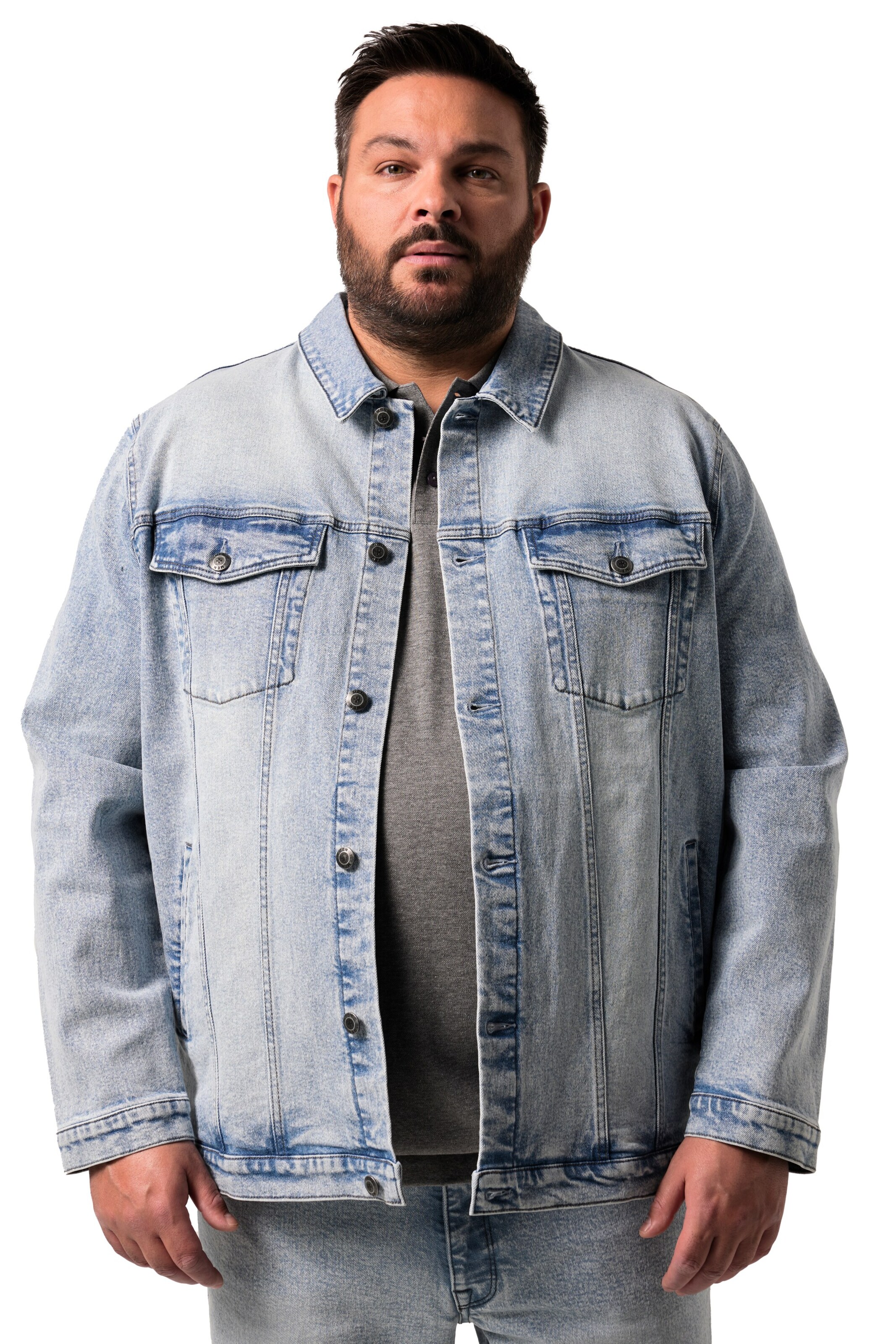 Men Plus Between-Season Jacket in Blue: front