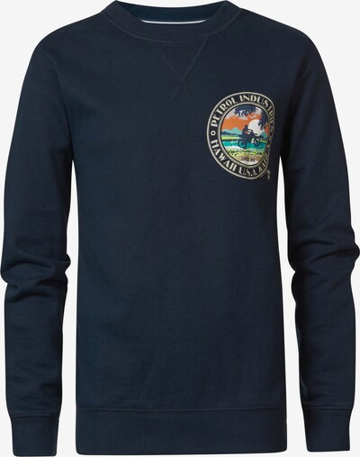 Petrol Industries Sweatshirt 'Scoot' in navy / hellblau / hellgrau / orange, Produktansicht
