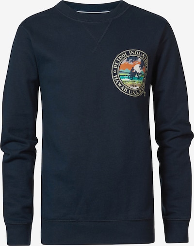 Petrol Industries Sweatshirt 'Scoot' in Navy / Light blue / Light grey / Orange, Item view
