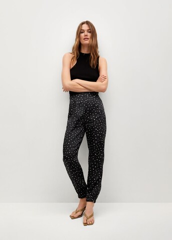 MANGO Tapered Pleat-Front Pants in Black