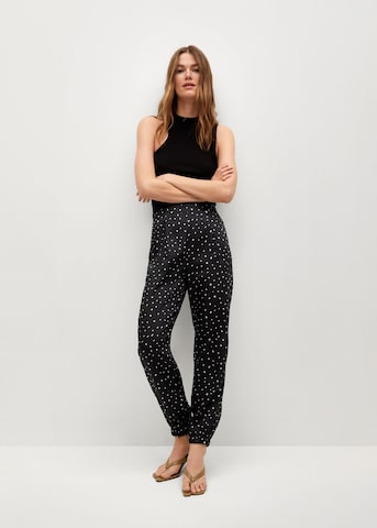 MANGO Tapered Pleat-Front Pants in Black