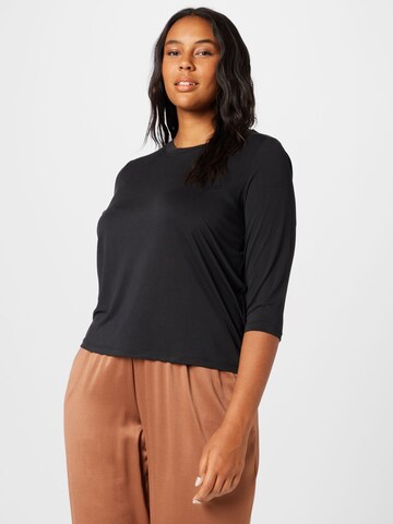 Vero Moda Curve Shirt 'EVABIA' in Zwart: voorkant