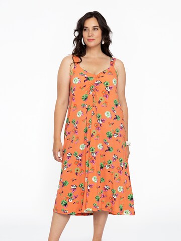 Yoek Summer Dress in Orange: front