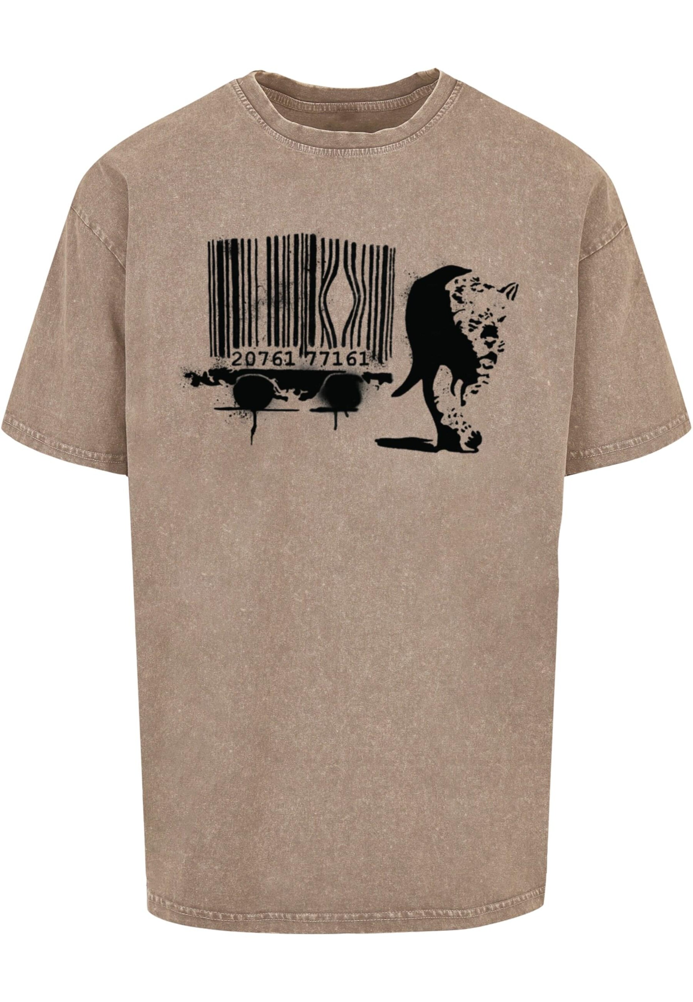 Merchcode Shirt 'Brandalised - Barcode Leopard' in Braun: Vorderseite