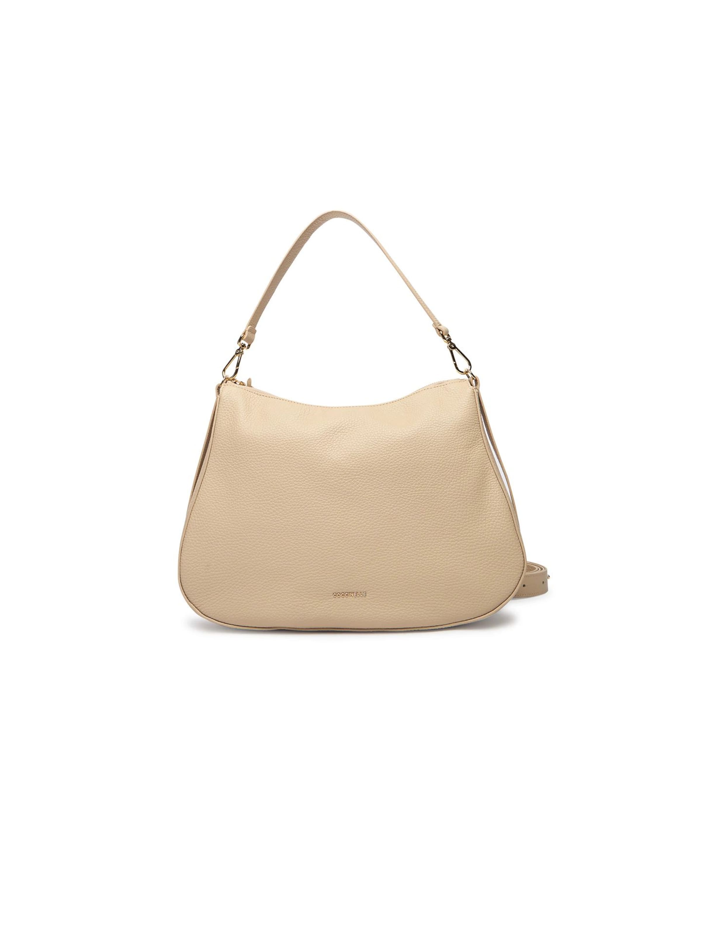 Coccinelle Handtasche 'Coccinelle Nory Handbag Grained Leather'‌ in Beige: Vorderseite