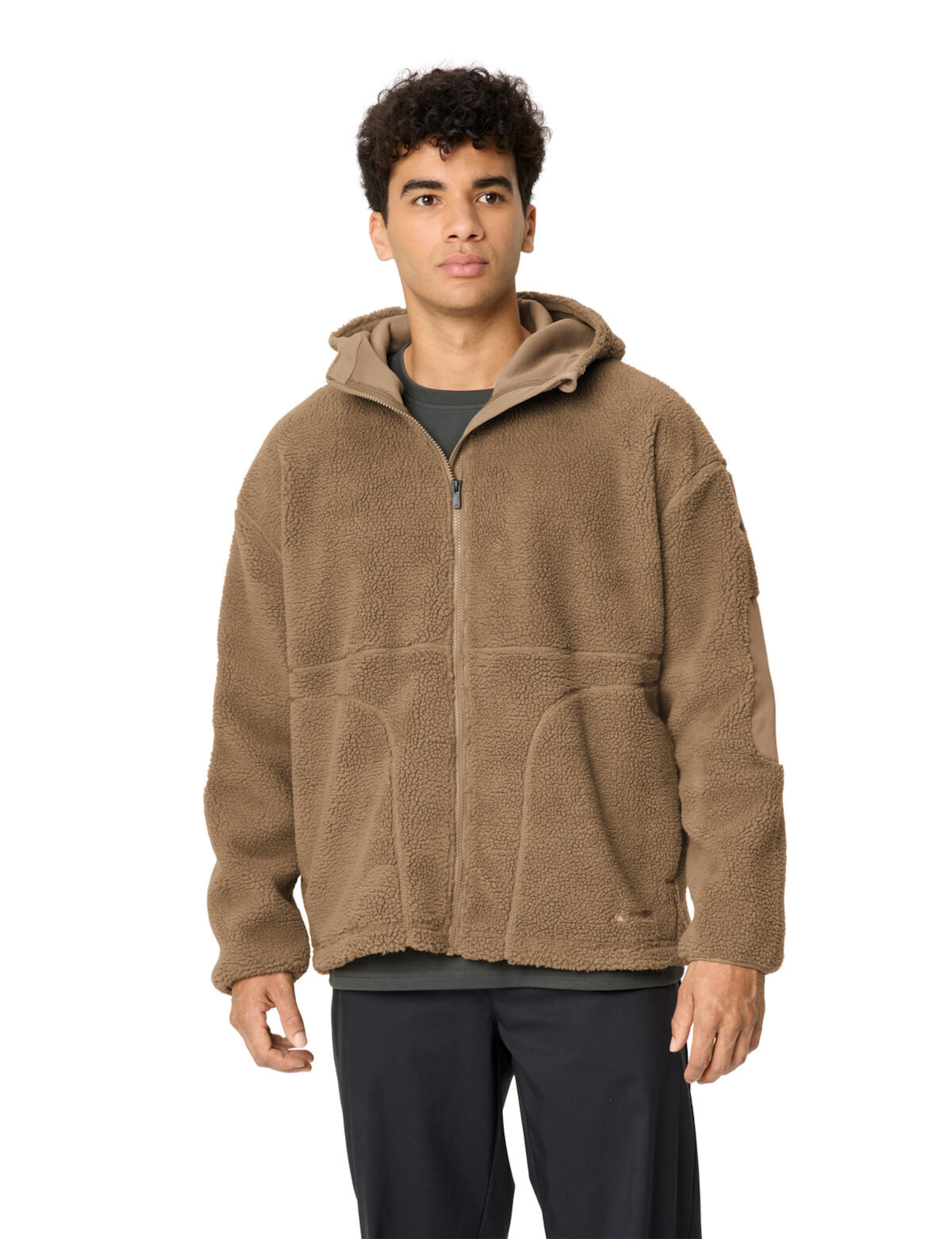 VAUDE Athletic fleece jacket 'Manukau IV' in Beige: front