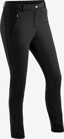 Maier Sports Regular Pants in Black: front