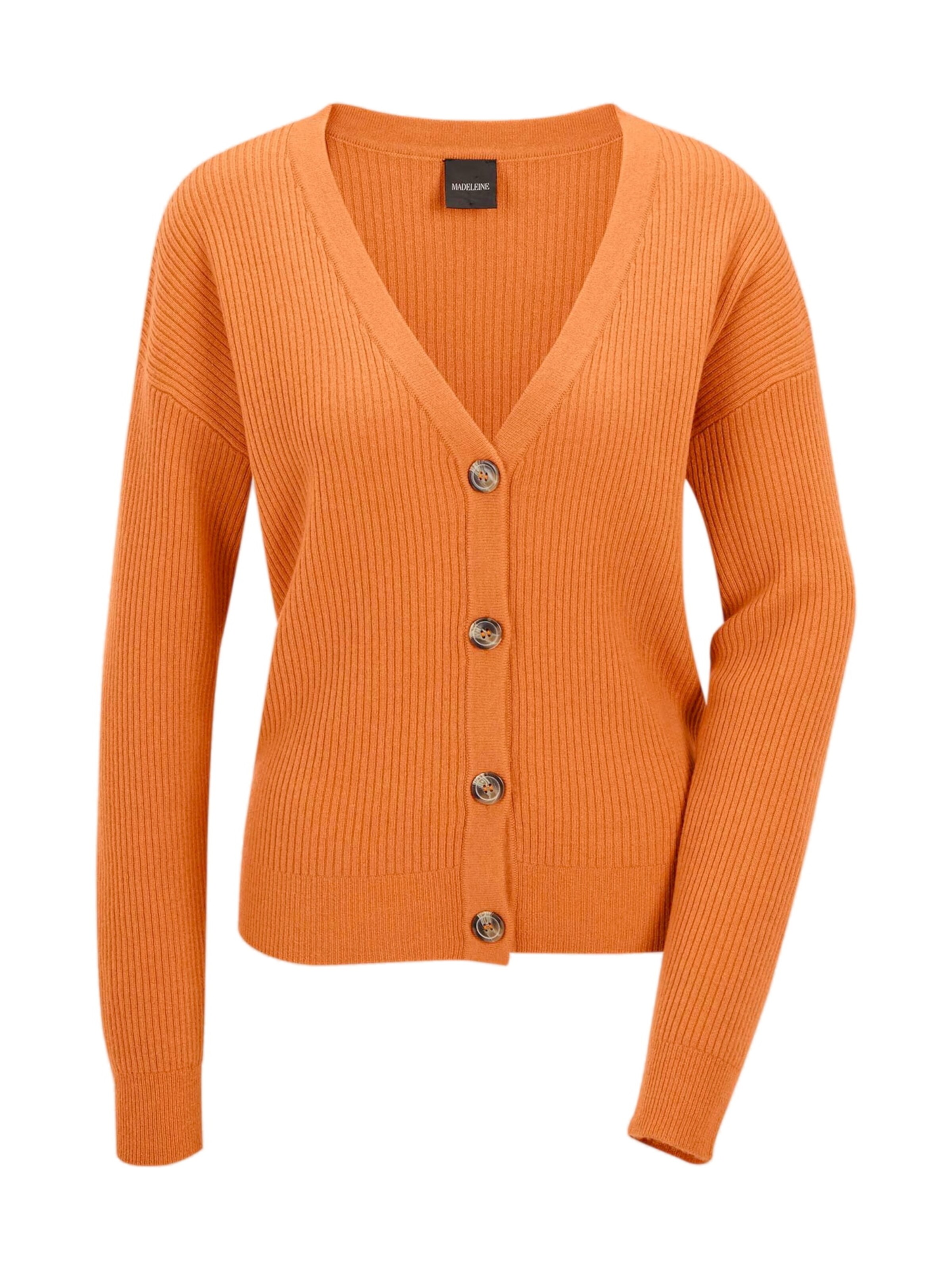 MADELEINE Knit cardigan in Orange: front