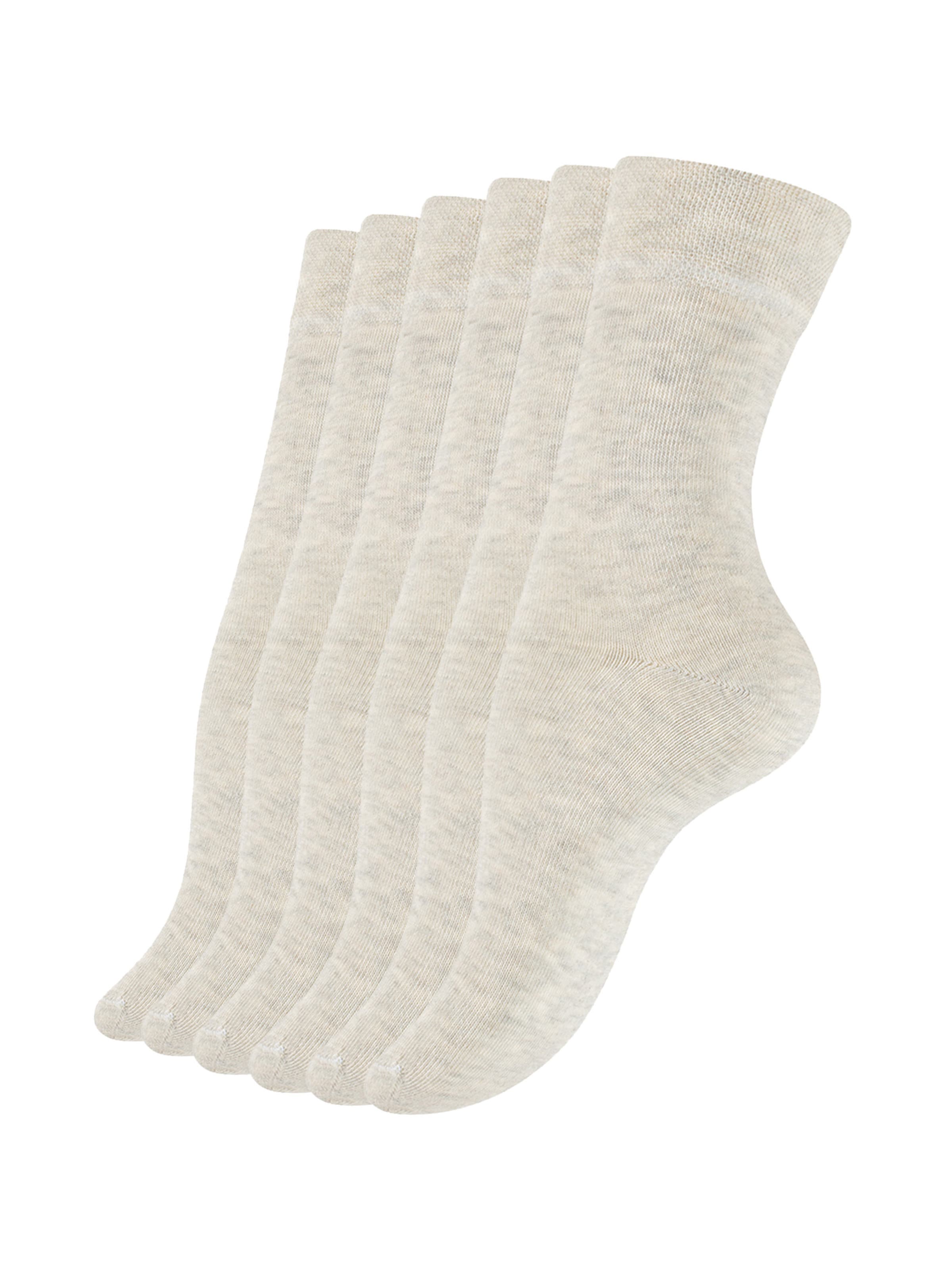 Cotton Prime Socks in Beige: front