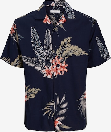 JACK & JONES Button Up Shirt 'Tropic Resort' in Blue: front