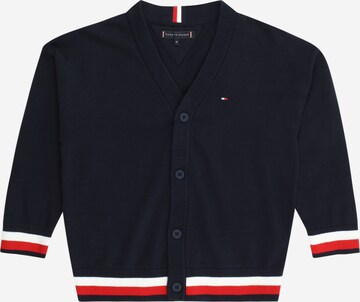 TOMMY HILFIGER Gebreid vest 'ESSENTIAL' in Blauw: voorkant