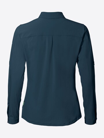 VAUDE Athletic Button Up Shirt in Blue