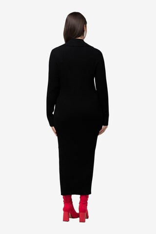 Ulla Popken Úpletové šaty – černá