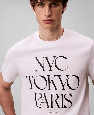 T-Shirt 'Flagship Cities ' Calvin Klein Jeans en blanc