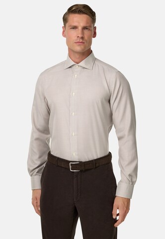 Boggi Milano Regular fit Button Up Shirt in Beige: front