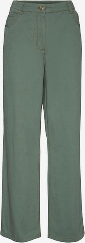 SOMETHINGNEW Wide leg Jeans ' CHLOE FRATER' in Groen: voorkant