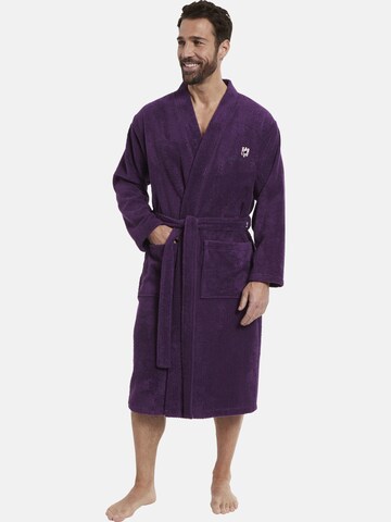 Jan Vanderstorm Long Bathrobe ' Janning ' in Purple: front