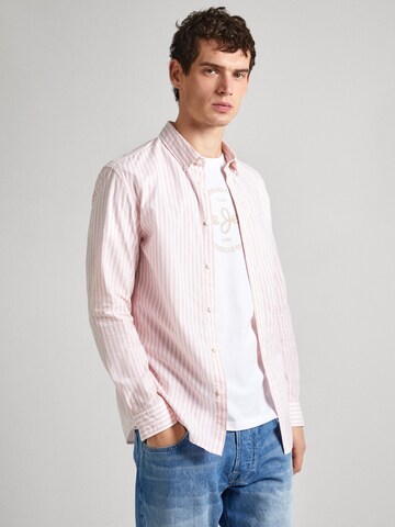 Pepe Jeans Regular fit Button Up Shirt ' PIGDON ' in Pink: front