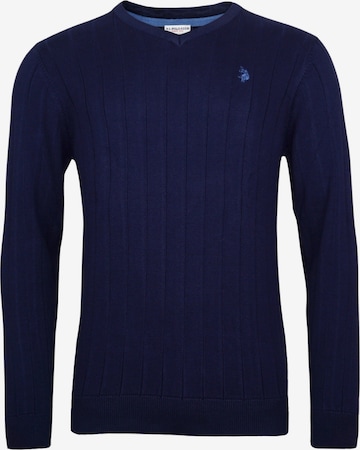 Pull-over U.S. POLO ASSN. en bleu : devant