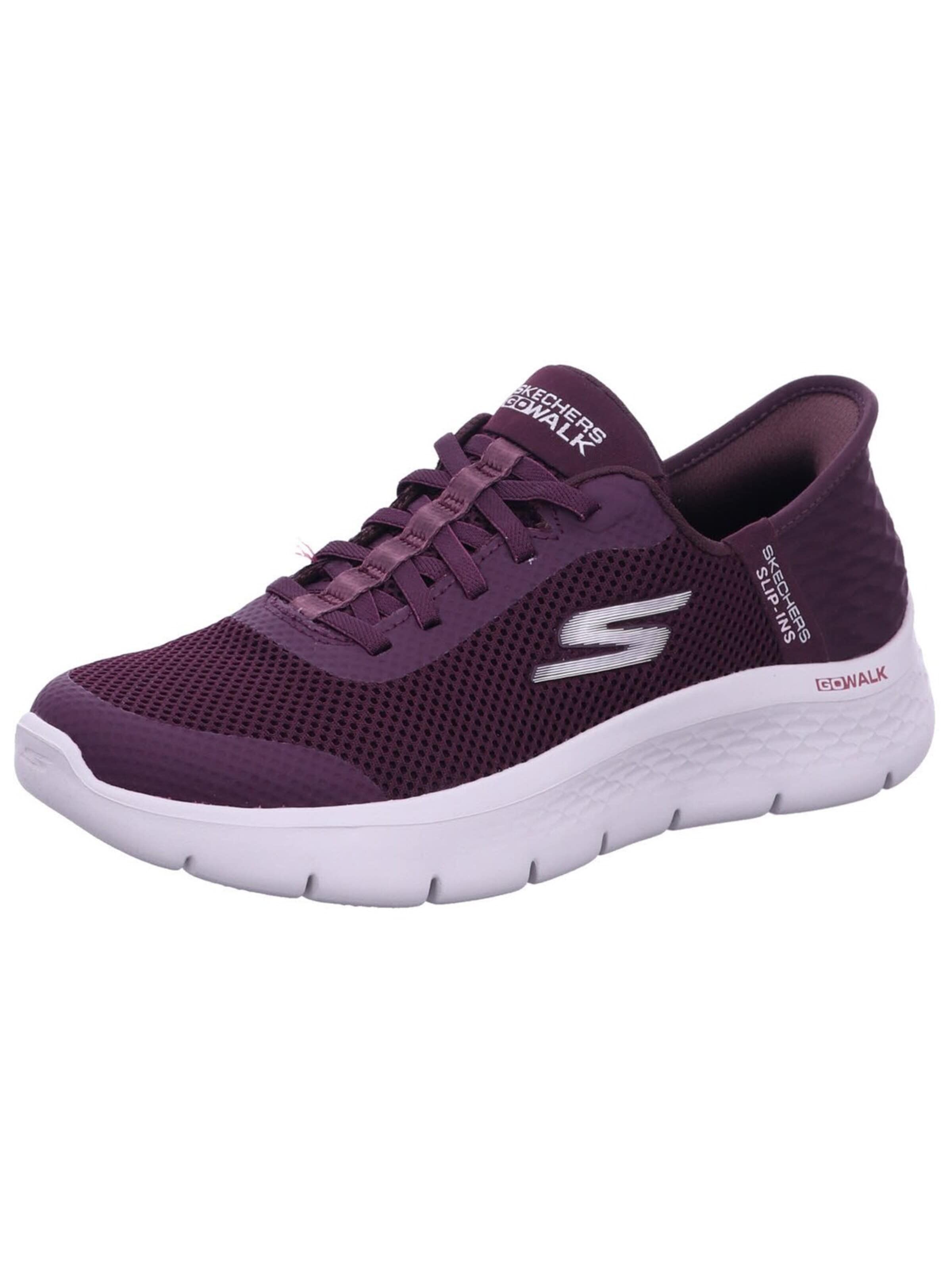 SKECHERS Låg sneaker 'Slipper Damen 124836 BURG Textil in rot' i röd: framsida