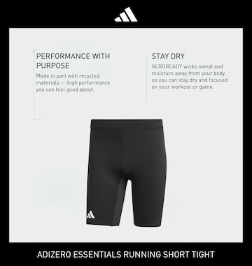 melns ADIDAS PERFORMANCE Šaurs Sporta bikses 'ADIZERO'