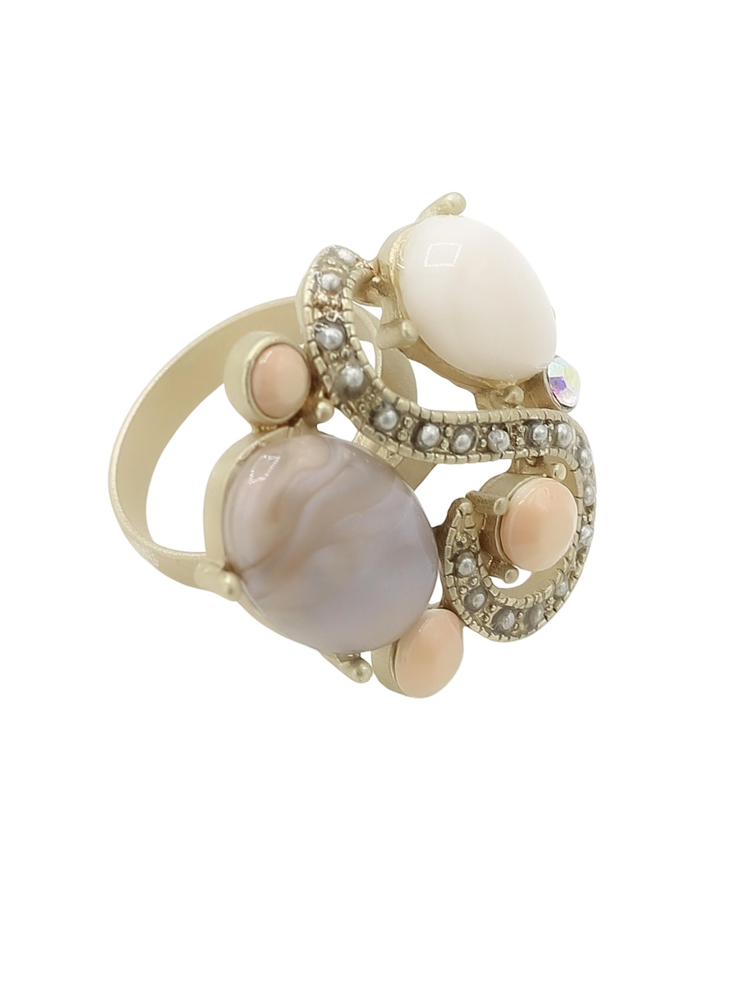 COLLEZIONE ALESSANDRO Ring 'Sissi' in Beige
