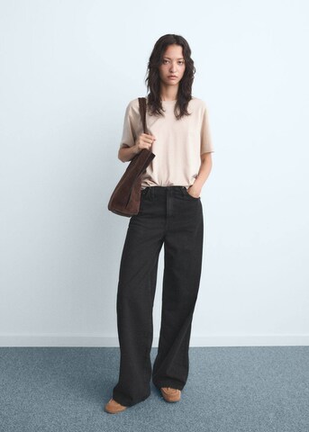 MANGO Wide Leg Jeans in Schwarz