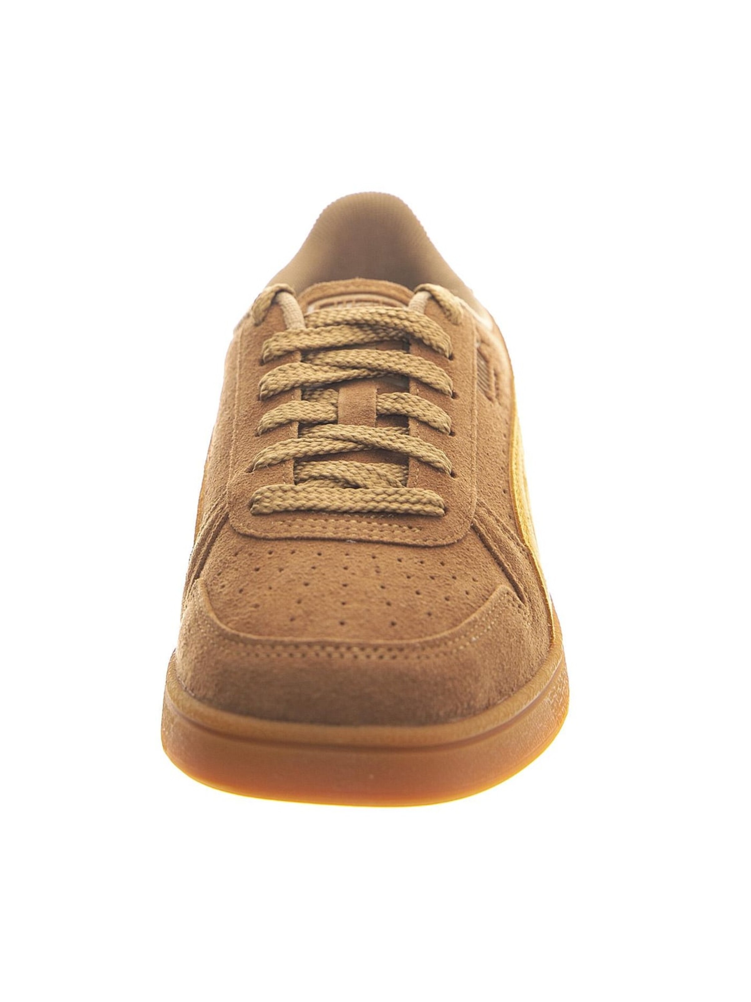 PUMA Athletic lace-up shoe 'Indoor R-Suede Chocolate Chip / Sport Yellow' in Brown