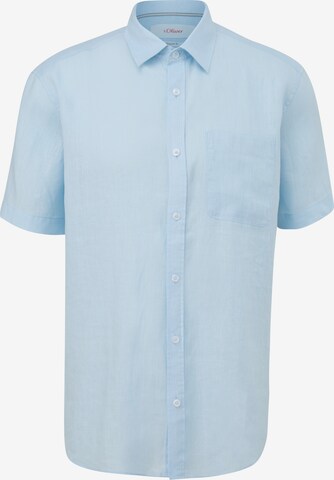 s.Oliver Button Up Shirt in Blue: front