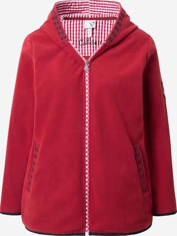 Ulla Popken Fleece jas in Rood: voorkant