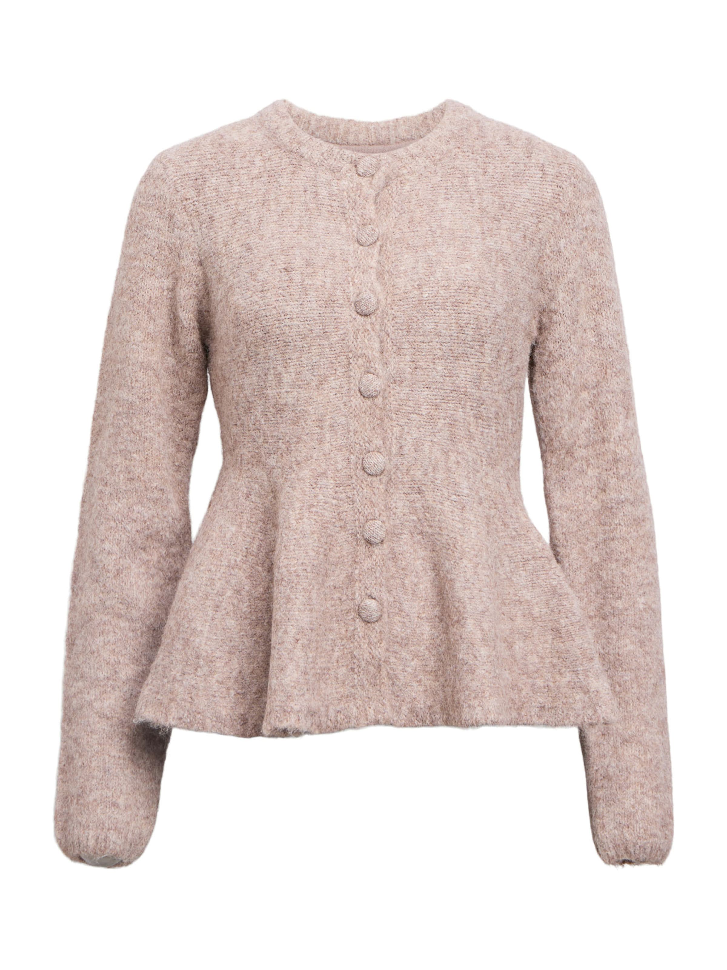 Geacă tricotată 'OBJSaggia' de la OBJECT pe bej: față