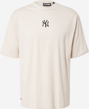 T-Shirt NEW ERA en beige : devant