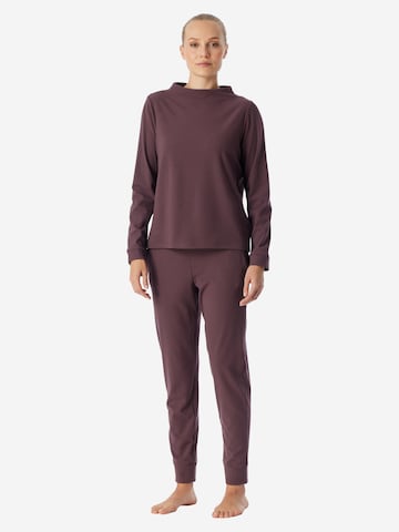 SCHIESSER Pyjama 'Selected Premium Warming' in Bruin