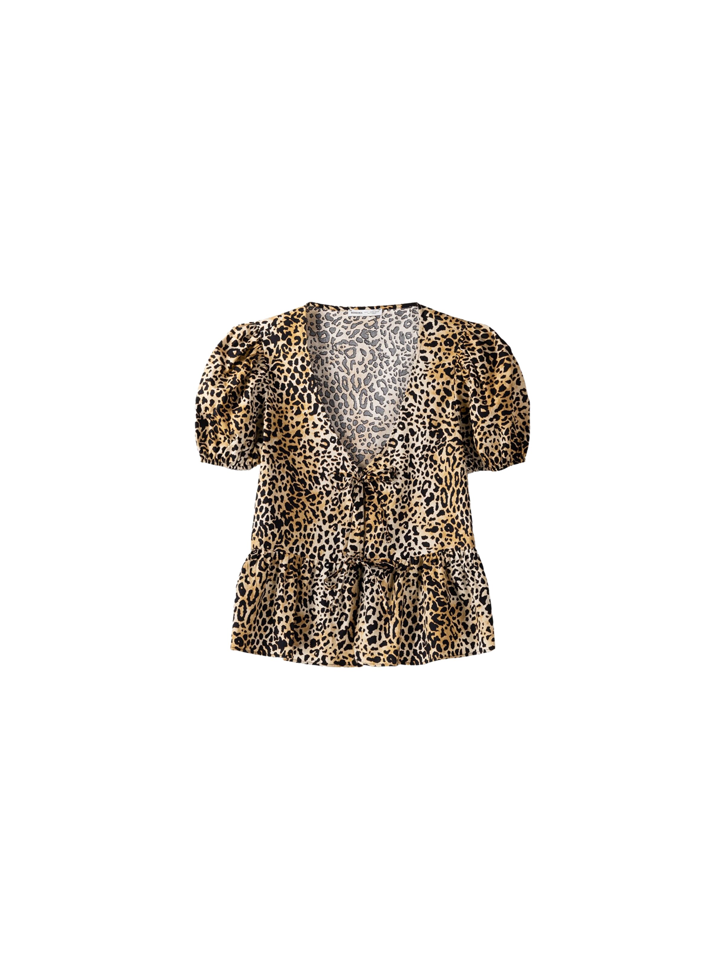 Bershka Paita värissä beige / kameli / musta, Tuotenäkymä