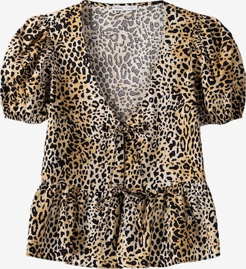 BershkaMajica - bež boja: prednji dio