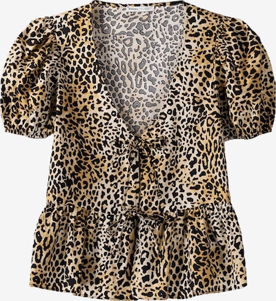 Bershka Paita värissä beige / kameli / musta, Tuotenäkymä