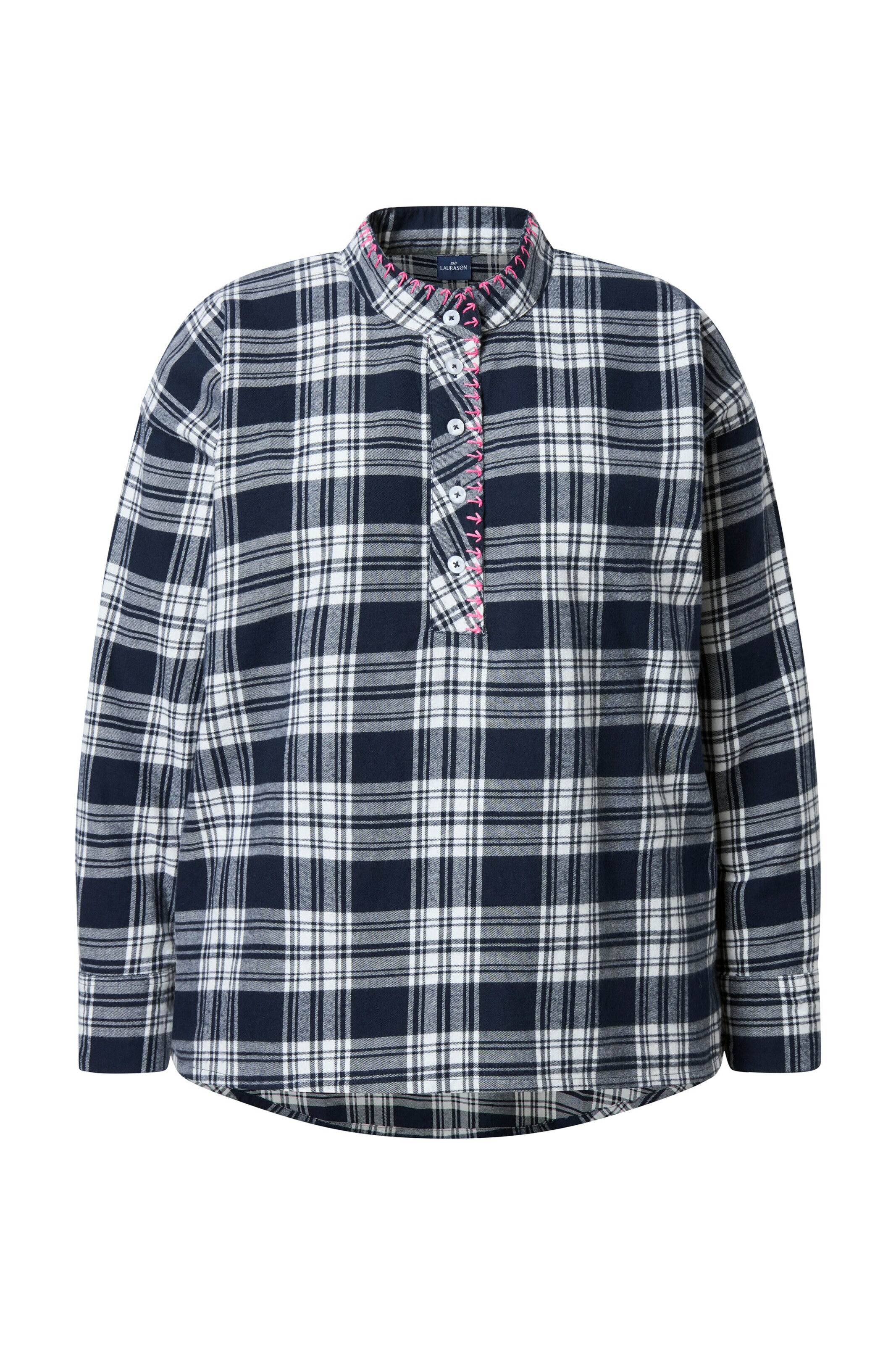 LAURASØN Bluse in marine / pink / weiß, Produktansicht