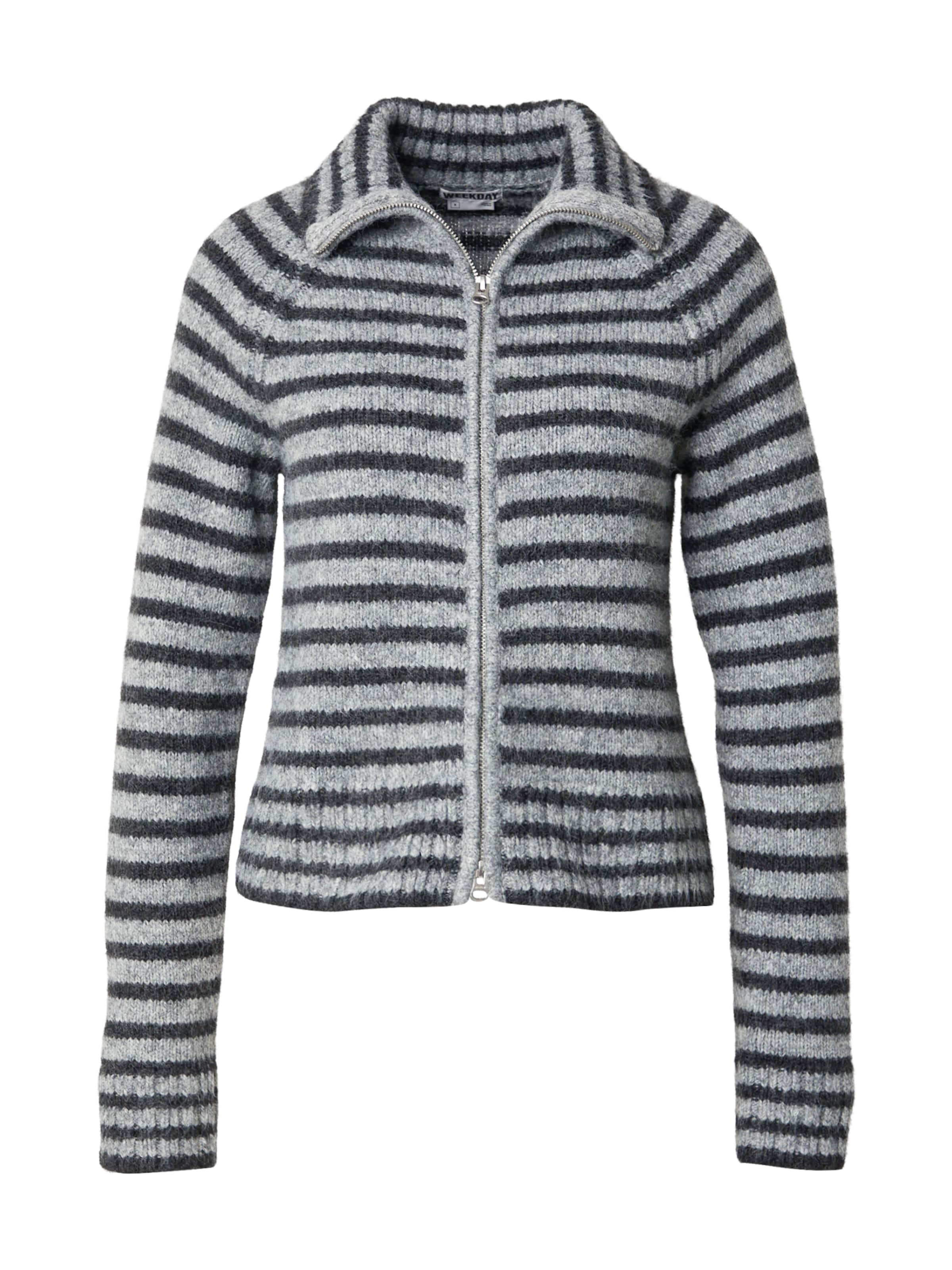 WEEKDAY Вязаная кофта в Серый: спереди