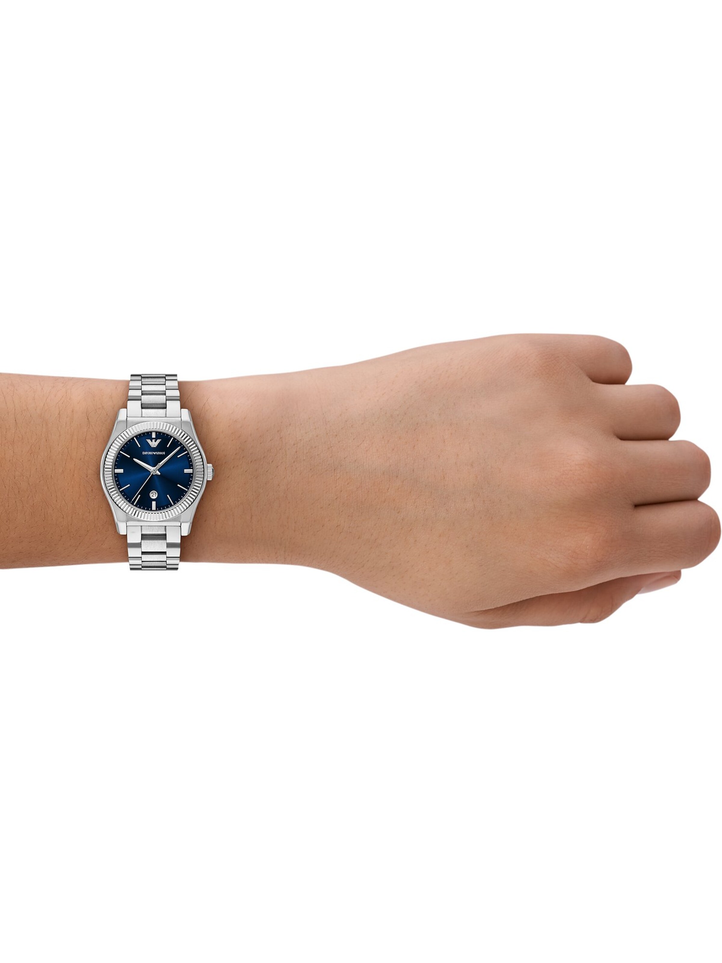 Emporio Armani Analoguhr in Silber: Vorderseite