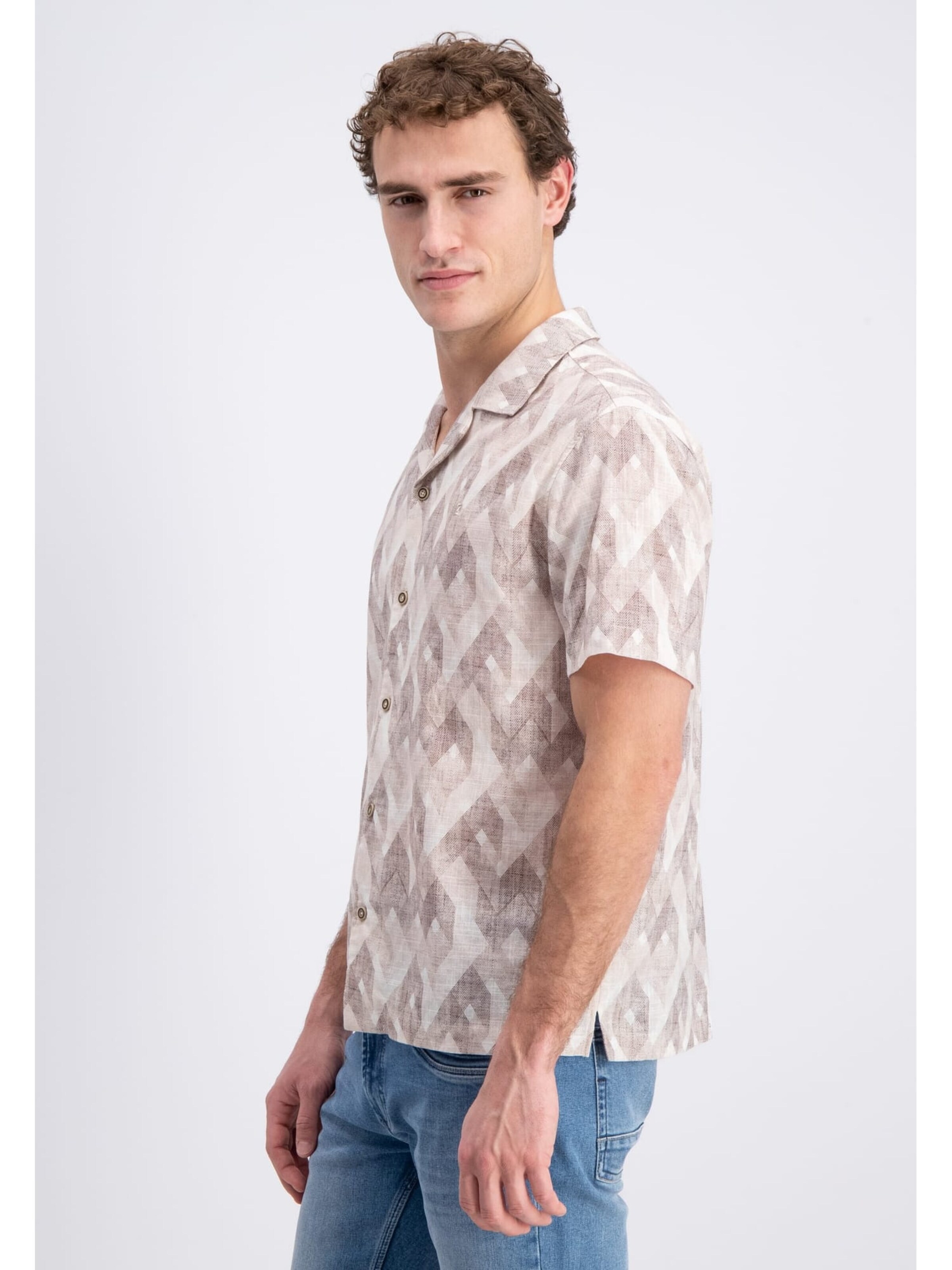 Gabbiano Comfort fit Button Up Shirt 'Roman' in Beige