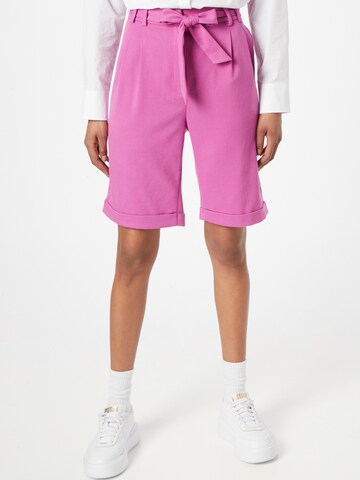 ESPRIT Regular Pleat-Front Pants in Pink: front