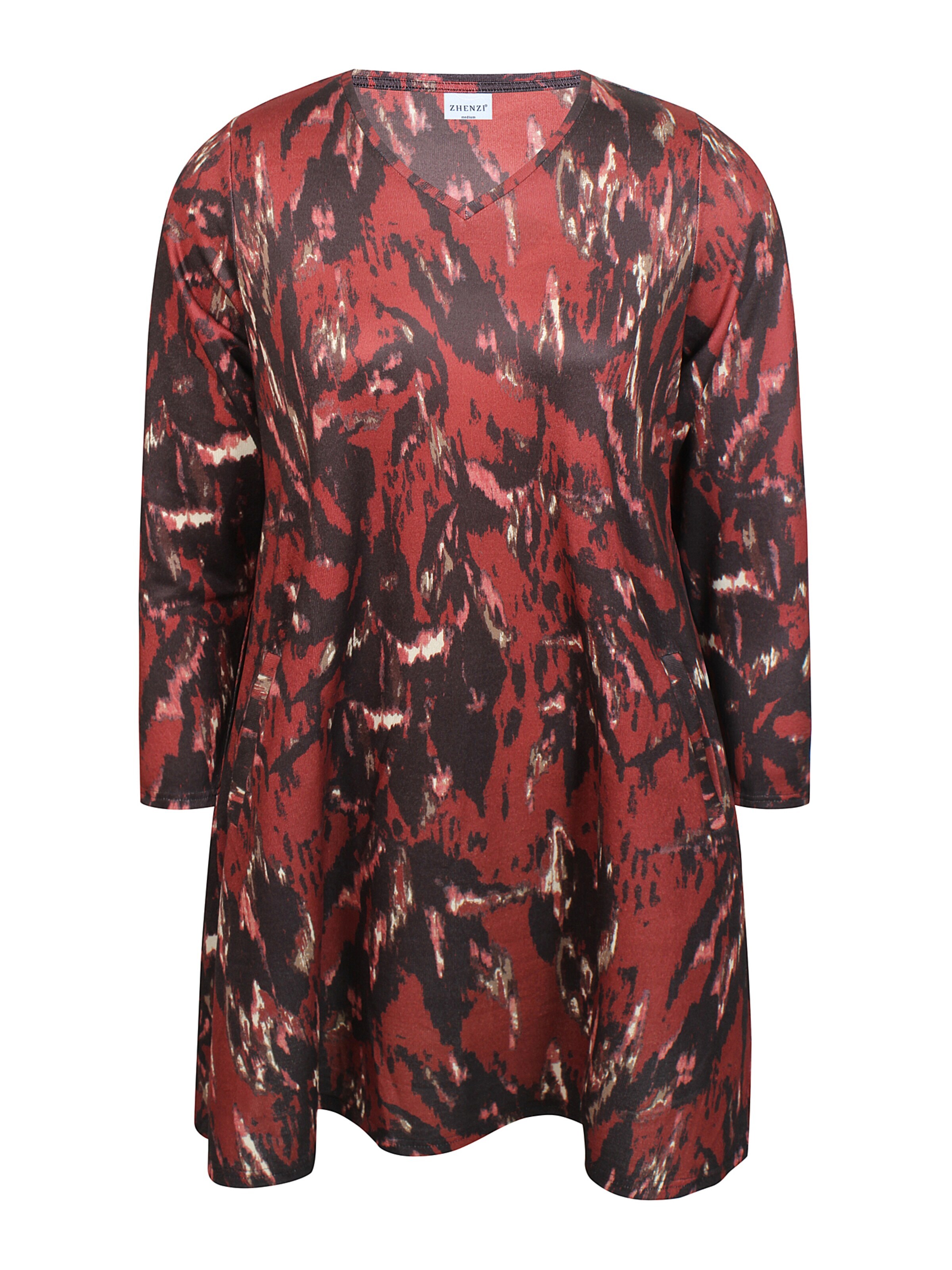 Zhenzi Tuniek 'Ainsley 1490' in Rood: voorkant
